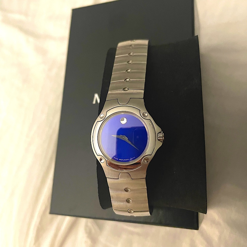 Movado SE sports quarts blue dial ladies watch